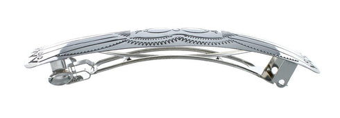 Genuine Sterling Silver Patterned Navajo Hair Barrette JX131030